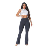 Calça Flare Suplex Bailarina Boca De Sino Feminina Cós Alto