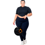 Calça Fleece Térmica Plus Size Segunda Pele Para Dias Frios