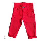 Calça Infantil Vermelha Jeans Menino Bebê Pronta Entrega 