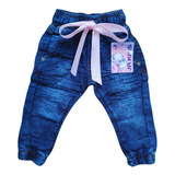 Calça Jeans Bebê E Infantil Menina Com Bolsos E Punho