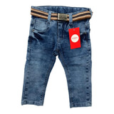 Calça Jeans Bebê Infantil Com Elastano E Regulador 1 2 3