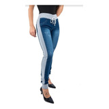 Calça Jeans Com Moletom Lateral