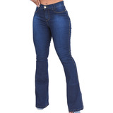Calça Jeans Feminina Flare Cós Alto Empina Bumbum Modeladora