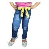 Calça Jeans Feminina Infantil Com Lycra
