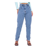 Calça Jeans Feminina Mom Cintura Alta Reta Tendência Moderna