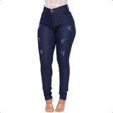 Calça Jeans Feminina Skinny Cintura Alta Levanta Bumbum