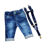 Calça Jeans Infantil Masculino Com Gravata
