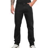 Calça Jeans Preta Masculina Tradicional Lycra 38 A 54