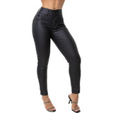 Calça Jeans Resinada Lycra Com Bojo