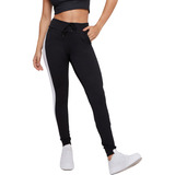 Calça Jogger Feminina Crepe Slim Fit Cintura Alta Com Bolso