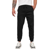 Calça Jogger Masculina Sarja Premium Elástico Cordão 