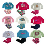 Calça Legging + Blusa Menina Frio 3 Conjuntos Infantis Promo