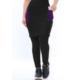 Calça Legging Com Saia Moda Evangelica Fitness Musculação