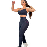 Calça Legging Feminina Alefitness Poliamida Cós Alto Uv50+ 