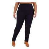 Calça Legging Plus Size Montaria Gorgurão Canelado C/ Bolsos