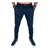 Calça Masculina Sarja Slim - Elastano - Esporte Fino