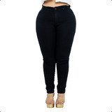 Calça Plus Size Feminina Jeans Cintura Alta Elastano