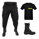Calça Vigilante+ Coturno Militar + Camiseta