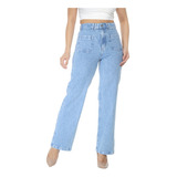 Calça Wide Leg Pantalona Jeans Reta