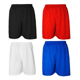 Calção Shorts Bermuda De Futebol Em Poliéster - Kit 4 Pcs