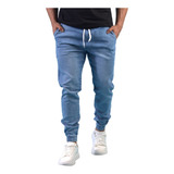 Calças Jeans Camuflada Masculina Jogger Com Punho Elastico