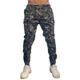 Calças Jeans Camuflada Masculina Jogger Com Punho Elastico