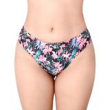 Calcinha Biquini Fio Dental Cintura Alta Praia Estampada