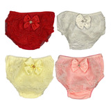 Calcinha Bunda Rica Kit 4 Peças Tapa Fralda Algodão De Bebê