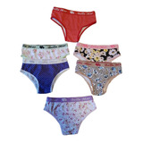 Calcinha Juvenil Kit 6 Peças Em Algodão Moda Íntima Meninas