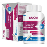 Cálcio + Magnésio + Vit D3 + K2 Com 90 Cápsulas - Duom