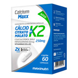 Calcium Maxx Cálcio Citrato Malato K2 60cáps 250mg Maxinutri Sabor Neutro