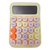 Calculadora Colorida De Mesa Simples 12 Digitos Pequena Cor Amarelo