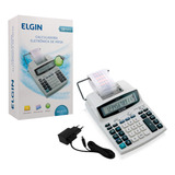 Calculadora Mesa Com Bobina Botão Grande Elgin 12 Digitos
