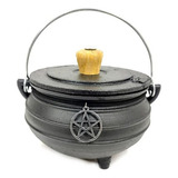 Caldeirão De Bruxa Wicca C/ Tampa - 1l Ferro - Frete Grátis