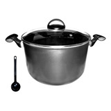 Caldeirão Panela 26cm Grande Antiaderente Com Tampa De Vidro