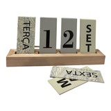 Calendário De Mesa Permanente Madeira Home Office Decorativo
