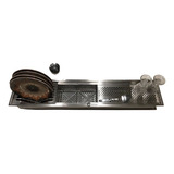 Calha 110cm Inox Porta Louça Pratos Suporte Talheres Copos