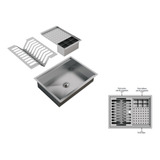 Calha Úmida Quadratta Escorredor Louça Inox Embutido 43x33x10cm Escovado Scotch Brite