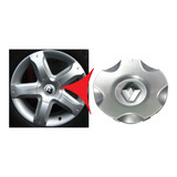 Calota Miolo Centro Prata Roda Renault Sandero Stepway Aro16