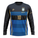 Cam. Manga Longa Filtro Uv Argentina Copa Retrô Tri Campeã