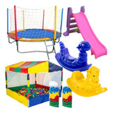 Cama 2,30m Piscina 1,50m 1000 Bolinhas Esc Médio 2 Gangorras
