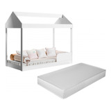 Cama Berço Casinha Castelo Montessori C/ Colchão Criança