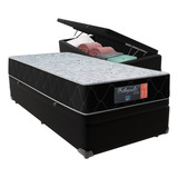 Cama + Box Baú Solteiro Preta Orthopedic D33 Frete Grátis