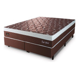 Cama Box Casal Queen Molas Ensacadas Royal Marrom/branco