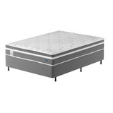 Cama Box Colchão Casal Molas Ensacadas Up 1,38m Cinza/branco