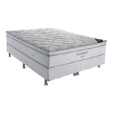 Cama Box E Colchão Freedom Super King (193x203) - Ortobom Cor Couro Branco