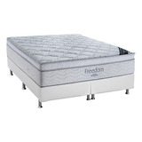 Cama Box King: Colchão Molas Ortobom Superpocket Freedom Vis