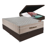 Cama Box Molas Ensacadas Baú Casal Colchão Airtech Ortobom Cor Marrom