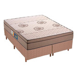 Cama Box Queen: Colchão D45 Polar Pérola Fort+base Crc Rúst