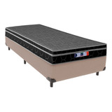 Cama + Box Solteiro Bege 88x188